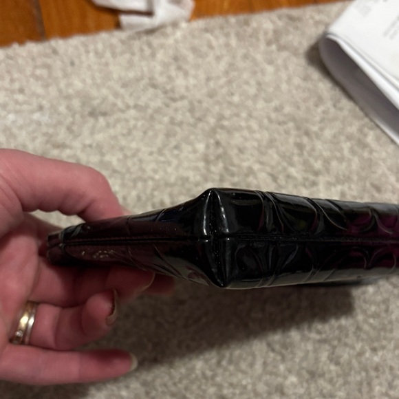 Coach Glossy Black Embossed Wristlet - Picture 6 of 10